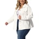 thumbnail image 4 of Agnes Orinda Chaqueta de Mezclilla Talla Grande para Mujeres Manga Larga con Botones Lavada Chaqueta de Jean de Camionero 1X Blanca, 4 of 6