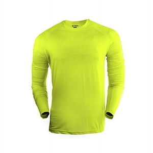 Snix - Polera Fit Infantil Primera Capa Para Futbol Manga Larga Amarilla Fluor Talla 10
