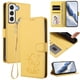 thumbnail image 2 of Funda Billetera con Relieve de Gato para Samsung Galaxy S22 5G, Amarillo, 2 of 6