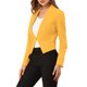 thumbnail image 4 of INSPIRE CHIC Traje de Maestra para Regreso a Clases de Mujer Chaqueta de Oficina de Trabajo Blazer Sin Cuello Traje Casual de Negocios Blazer Corto S Amarillo, 4 of 8