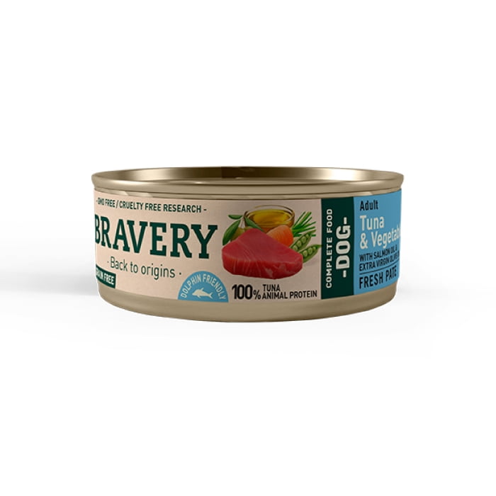 Alimento Lata Bravery Tuna and Vegetables Perro Adulto 80gr