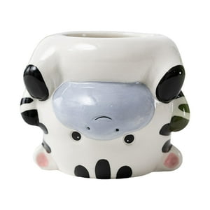 Genérico - Macetero De Animales, Florero, Estante, Exhibición De Granja, Oficina, Maceta De Cerámica, Cebra, 10X9X8,3 Cm