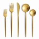 thumbnail image 2 of Xiao Hua Juego de cubiertos de acero inoxidable dorado de 6 piezas, 13,5 cm de largo, color plata mate, ideal para utensilios de cocina modernos, comidas familiares diarias y reuniones festivas., 2 of 3