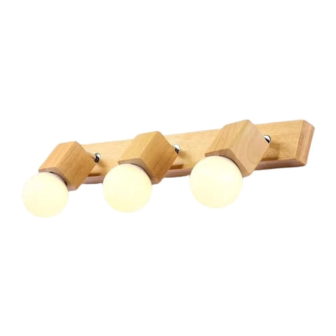 Magideal - Lámpara De Aplique De Montaje En Pared Moderna Iluminación De Madera Rústica E27 Base Lámpara De Noche Luces De Noche Luz De Lectura Para Entrada Loft