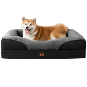 Cama Para Perros Eheyciga De Espuma Viscoelástica Para Perros Grandes, 36 X 27 X 18 Cm, Color Gris Y Negro