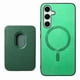 thumbnail image 1 of Funda de Cuero Magnética con Tarjetero para Samsung Galaxy S24 Plus Cubierta Delgada Verde, 1 of 5