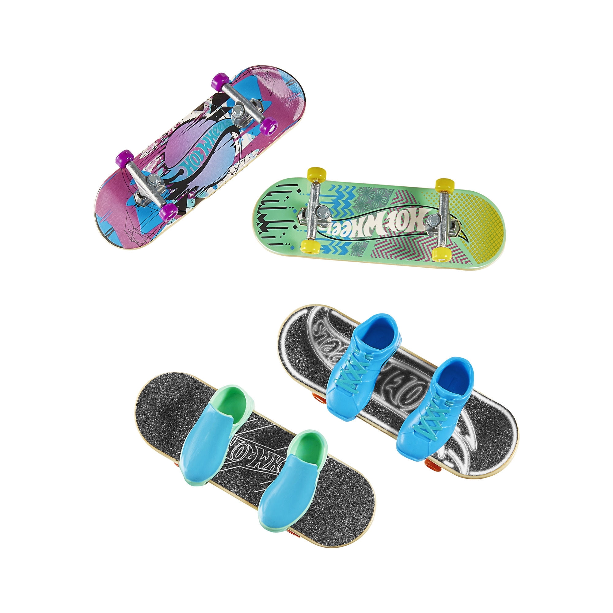 Hot Wheels - Patineta Paquete De 4 Con Tenis Sorpresa