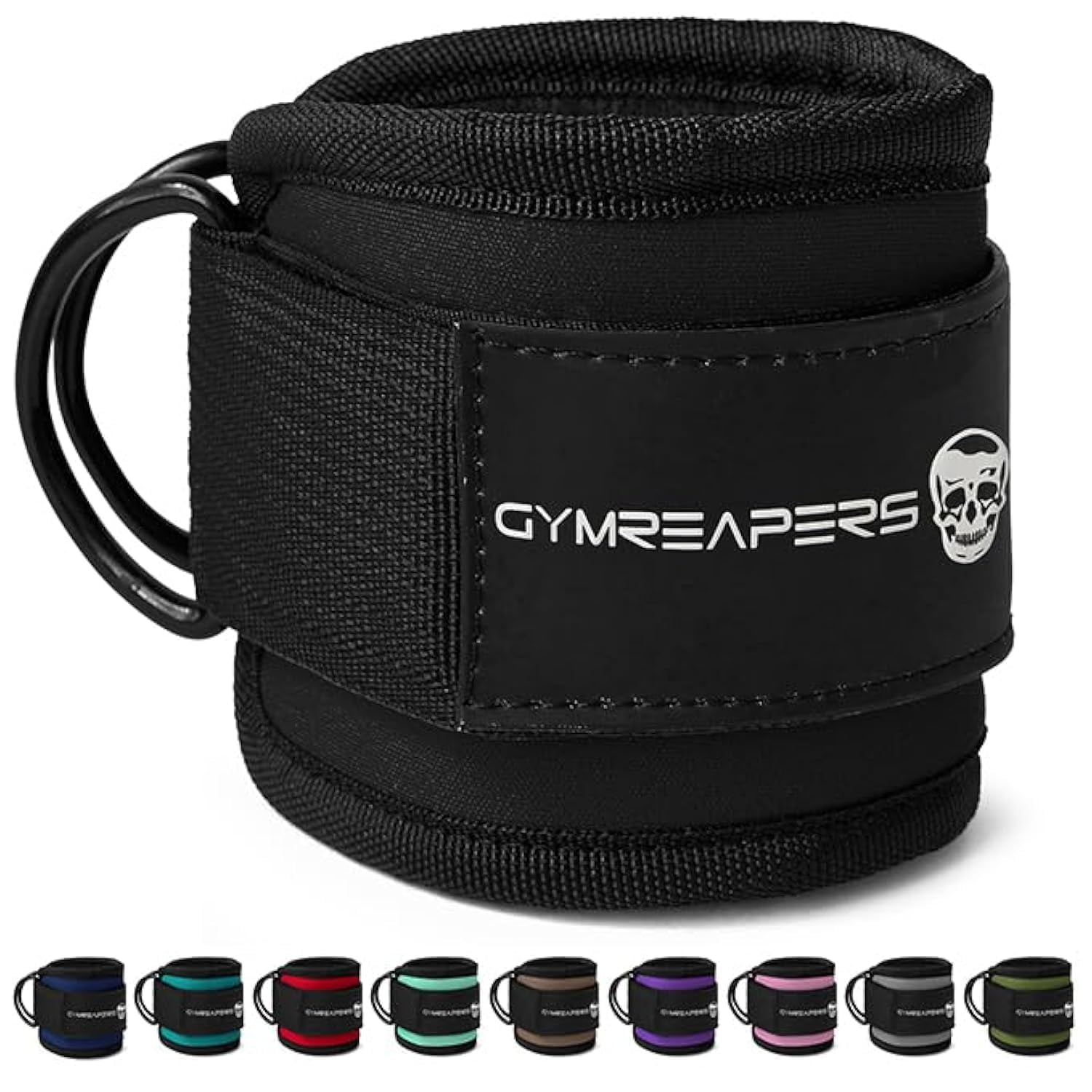 Correa De Tobillo Gymreapers Ajustable Con Acolchado De Neopreno Negro