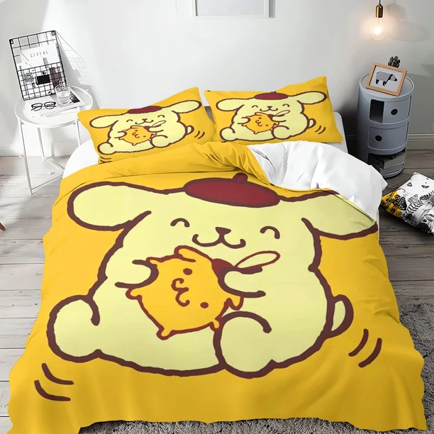 Cartoon Pudding Dog Anime Duvet Cover Soft 100% Polyester 3D Digital Printing Pillowcase Duvet Cover Bed Bedroom Set Kids Gift Bed Sheets