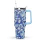 thumbnail image 1 of Vaso térmico Ceovfoi 1200 ml azul camuflaje con asa y pajilla reutilizable, 1 of 8