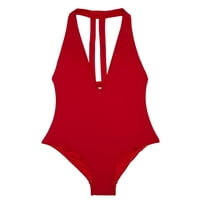 Samia - Traje De Baño Escotado Rojo L