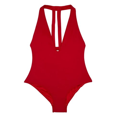 Samia - Traje De Baño Escotado Rojo L