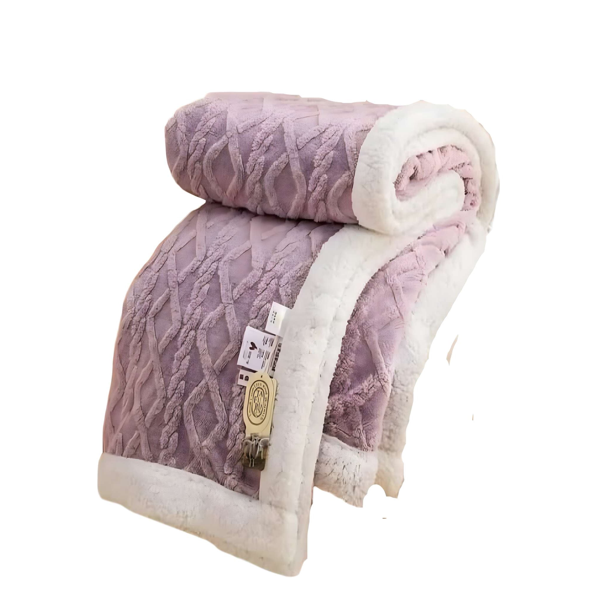 Genérico - Frazadas Texturizadas Plaza Y Media Lila