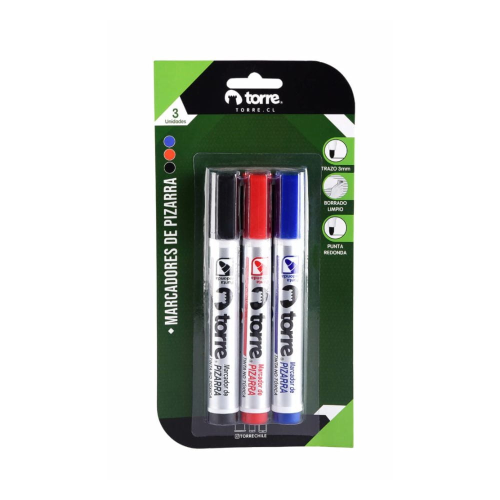 Torre - Set De Marcadores De Pizarra 3un