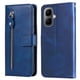 thumbnail image 2 of Funda tipo cartera para Infinix smart 10 4G con bolsillo con cremallera y ranuras para tarjetas – Función de soporte Azul, 2 of 5