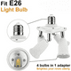 thumbnail image 2 of 1pc 4 In 1 E27/E26 Light Socket Splitter Adapter, Standard LED Bulbs Converter, Medium Socket 4 Way With 360 Degrees Adjustable 180 Degree Bending, 2 of 2