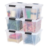 Contenedores De Almacenamiento Iris Usa, 19 Cuartos De Galón, Apilables, De Plástico Con Tapas, Paquete De 6