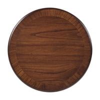 M&Ms - Retro Round Wooden End Table, Sofa Side Table With X-Shape Base For Family Dining Or Living Room. Walnut