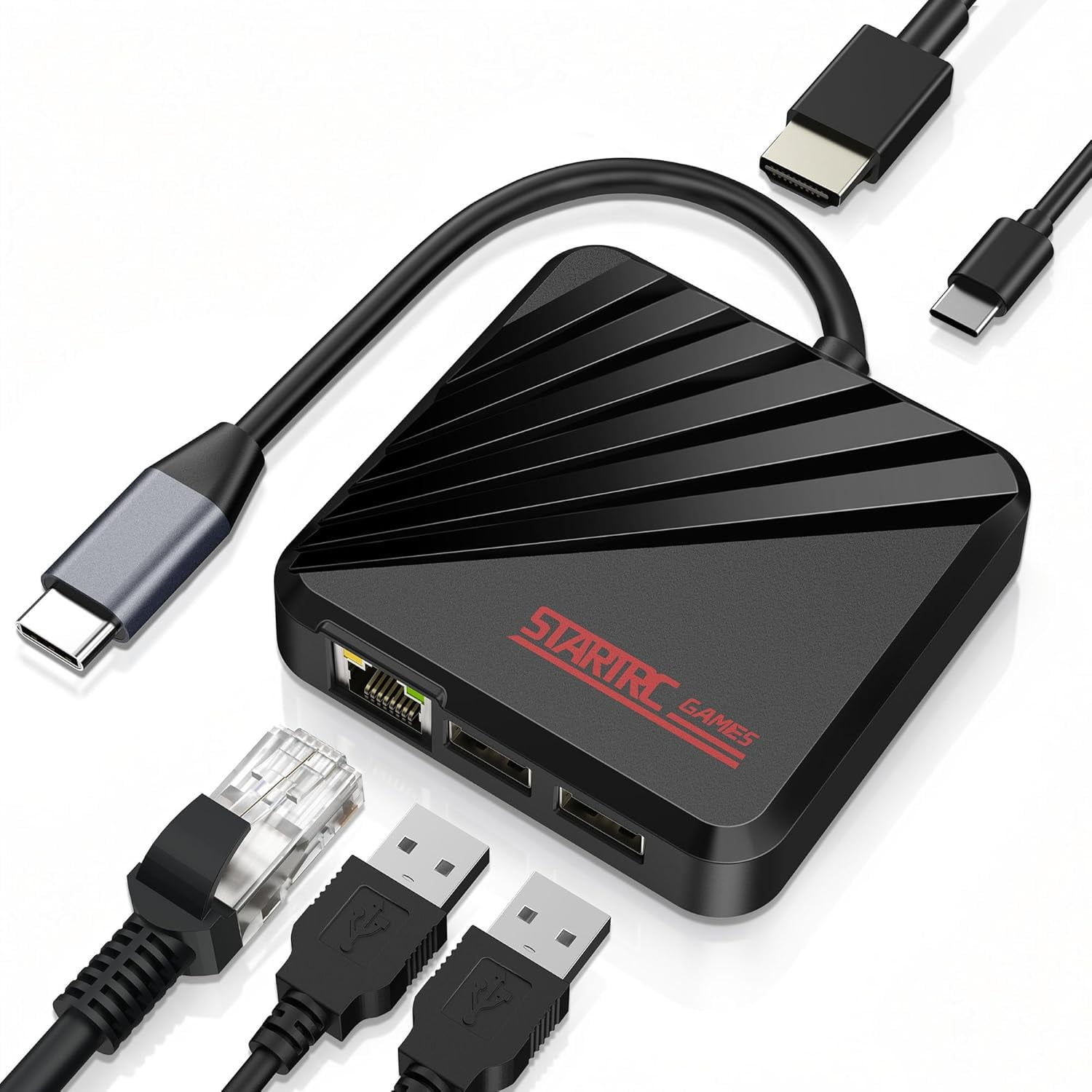 Genérico - Dock De Tv Para Juegos Compatible Con Switch2 Estación De Acoplamiento De Tv Portátil Para Viajes Con Ethernet Gigabit Salida Hdmi 2.0 4k@60hz Puerto Usb De 65w Para Steam Deck Y Teléfono Móvil