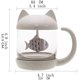 thumbnail image 3 of Taza de té BignoseDeer, bonita taza de vidrio con infusor de pescado, 250 ml, 3 of 8