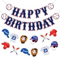 Kingzone - Banner De Feliz Cumpleaños De Béisbol, Tema De Deportes De Béisbol
