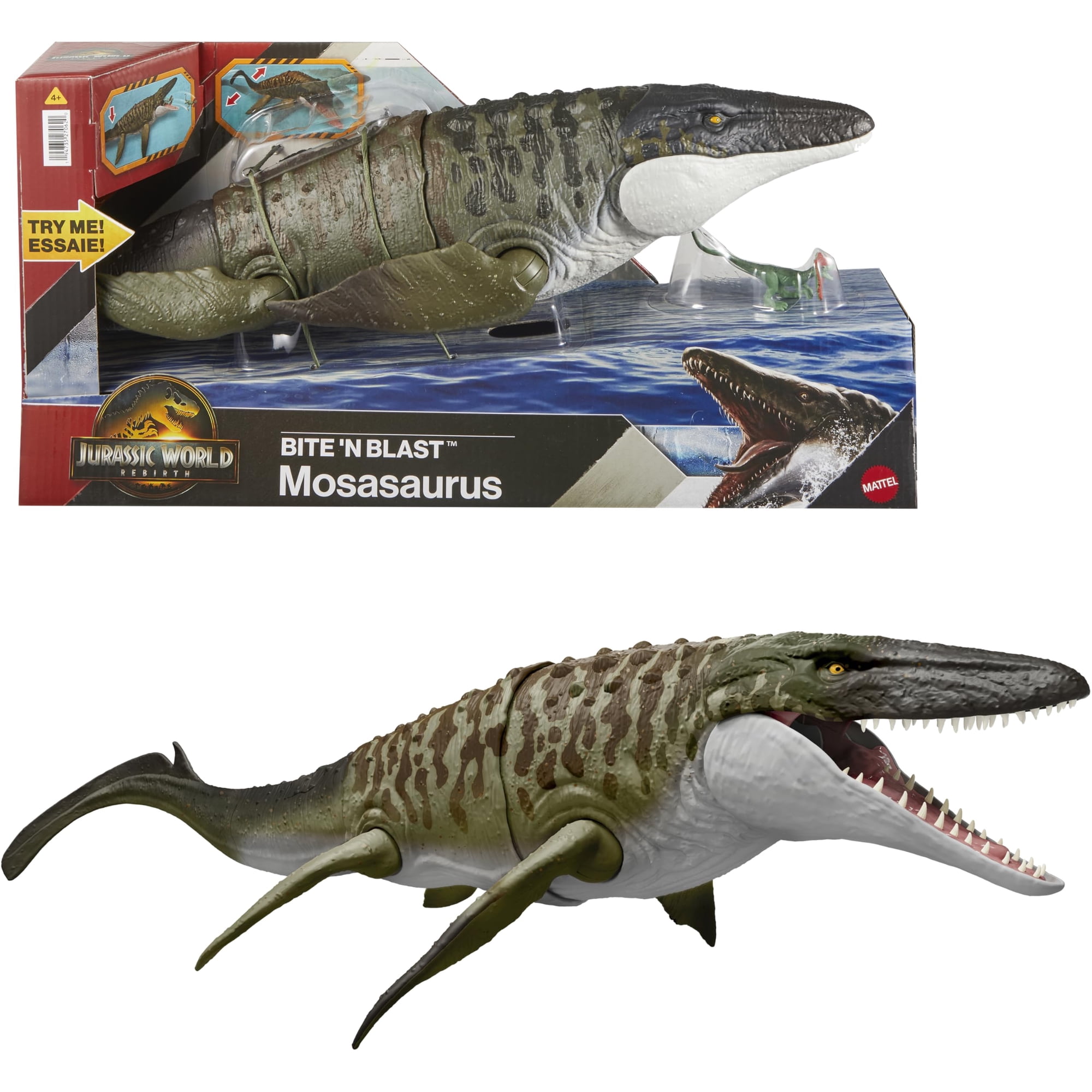 Figura De Acción Mattel Jurassic World Rebirth Mosasaurus