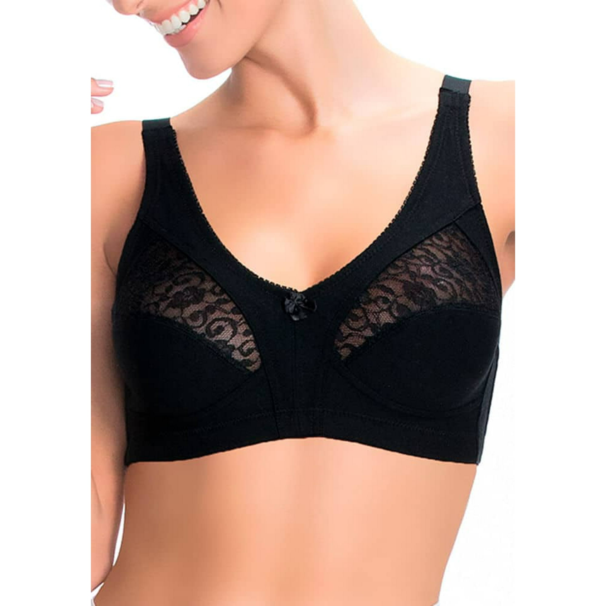 Intime - Sostén Copa B De Algodón Y Encaje Negro