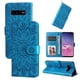 thumbnail image 1 of Funda tipo cartera FOXDOCK para Samsung Galaxy S10 Plus , diseño girasol en relieve, cuero PU, cierre magnético, soporte y tarjetero, 1 of 5