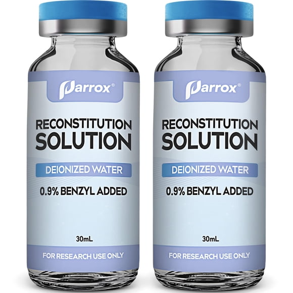 Solución de reconstitución Parrox, frascos de vidrio premium de 30 ml x 2 pulgadas