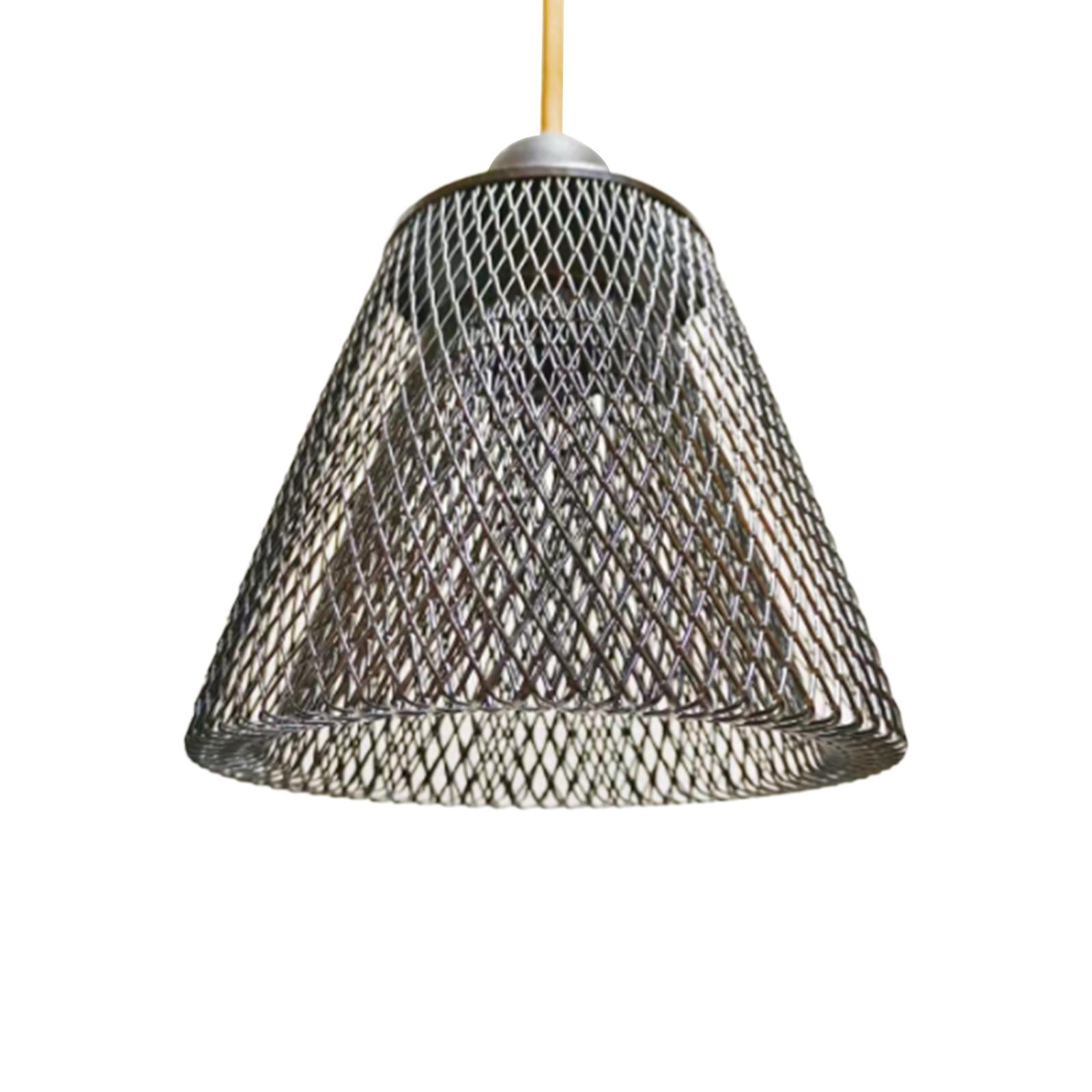 Magideal - Lámpara Colgante De Metal, Protector De Bombilla, Pantalla Hueca Retro, Cubierta De Luz Para Sala De Estar, Hotel, Casa De Té, Decoración De Cabecera Trapezoide Negro