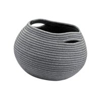 Bothyi - Cesta De Almacenamiento Tejida, Estantes Organizadores, Cesta Decorativa, Cesta Redonda Para Plantas, Gris