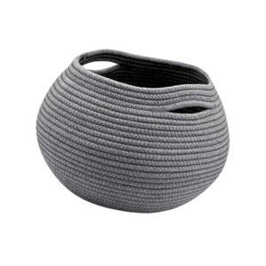 Bothyi - Cesta De Almacenamiento Tejida, Estantes Organizadores, Cesta Decorativa, Cesta Redonda Para Plantas, Gris