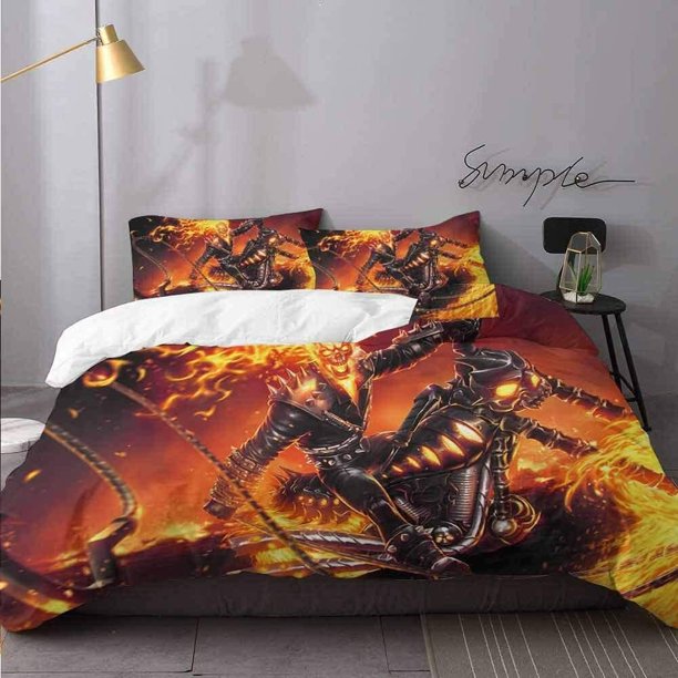 Ghost Rider Bedding Set Duvet Cover Pillowcases Quilt Cover Twin Queen 3-Piece Bedding Set