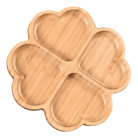 Genérico - Tabla Picoteo Trébol Bambú Picnic Compartir Aperitivo 19,5Cm