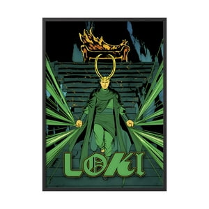 Creango - Cuadro Poster Enmarcado Loki Marvel Serie Decorativo