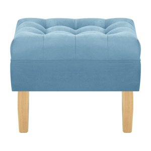 Bodevir - Pouf Wood 1C Felpa 05 Azul Petroleo
