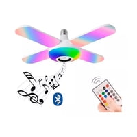Genérico - Ampolleta Parlante Bluetooth 4 Aspas Luces Rgb Con Control