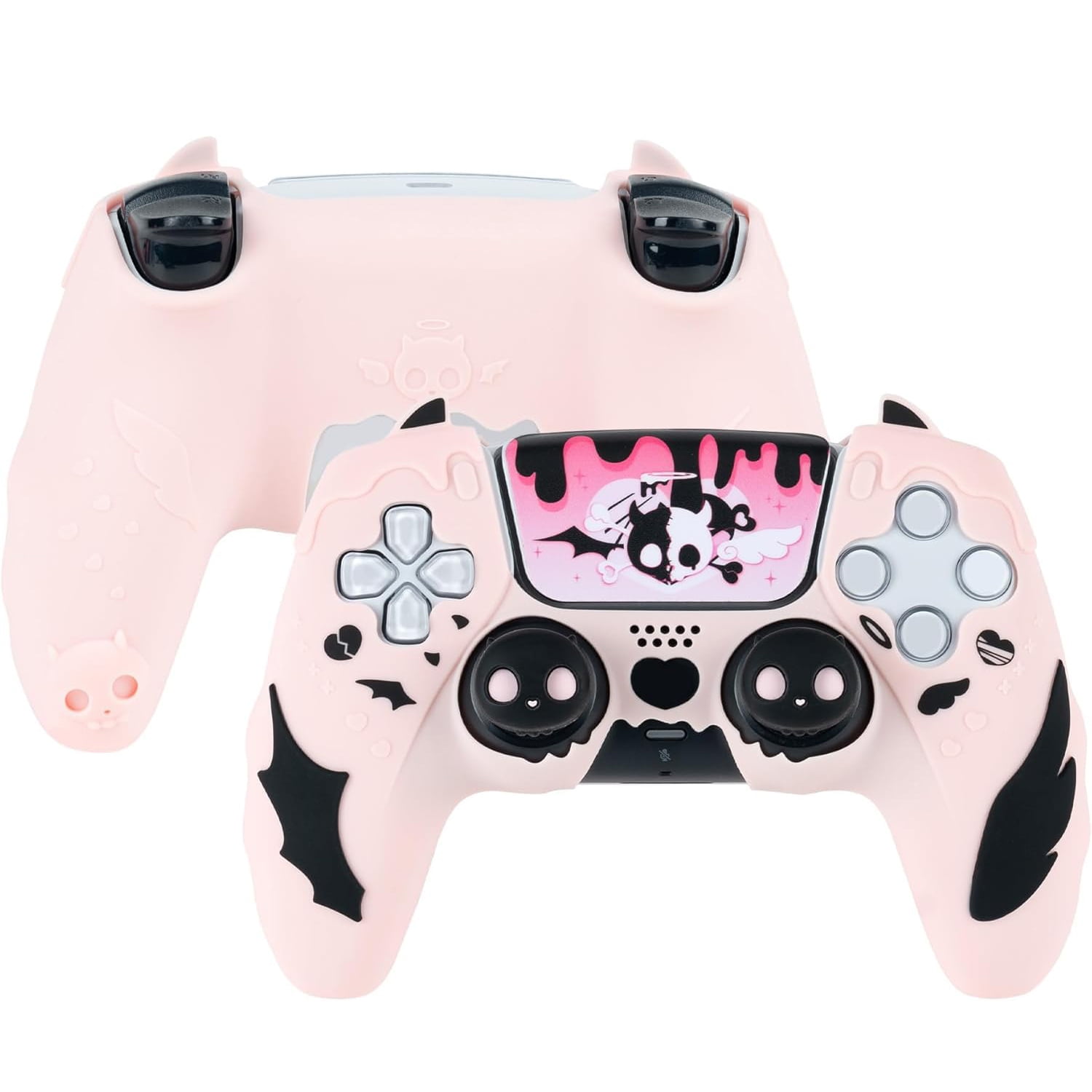 Genérico - Set De Piel Para Controlador Compatible Con Ps5, Funda De Silicona Antideslizante, Incluye 2 Tapas Para Joysticks Y 1 Adhesivo