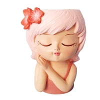 Bothyi - Macetas Con Cara De Niña, Macetas De Escritorio, Jarrón De Dibujos Animados, Estatuilla Coleccionable, Maceta Para Bonsái, Estilo C