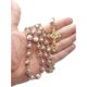 thumbnail image 3 of Nazareth Store Rosario católico con cuentas de cristal rosa y flores doradas, 3 of 3