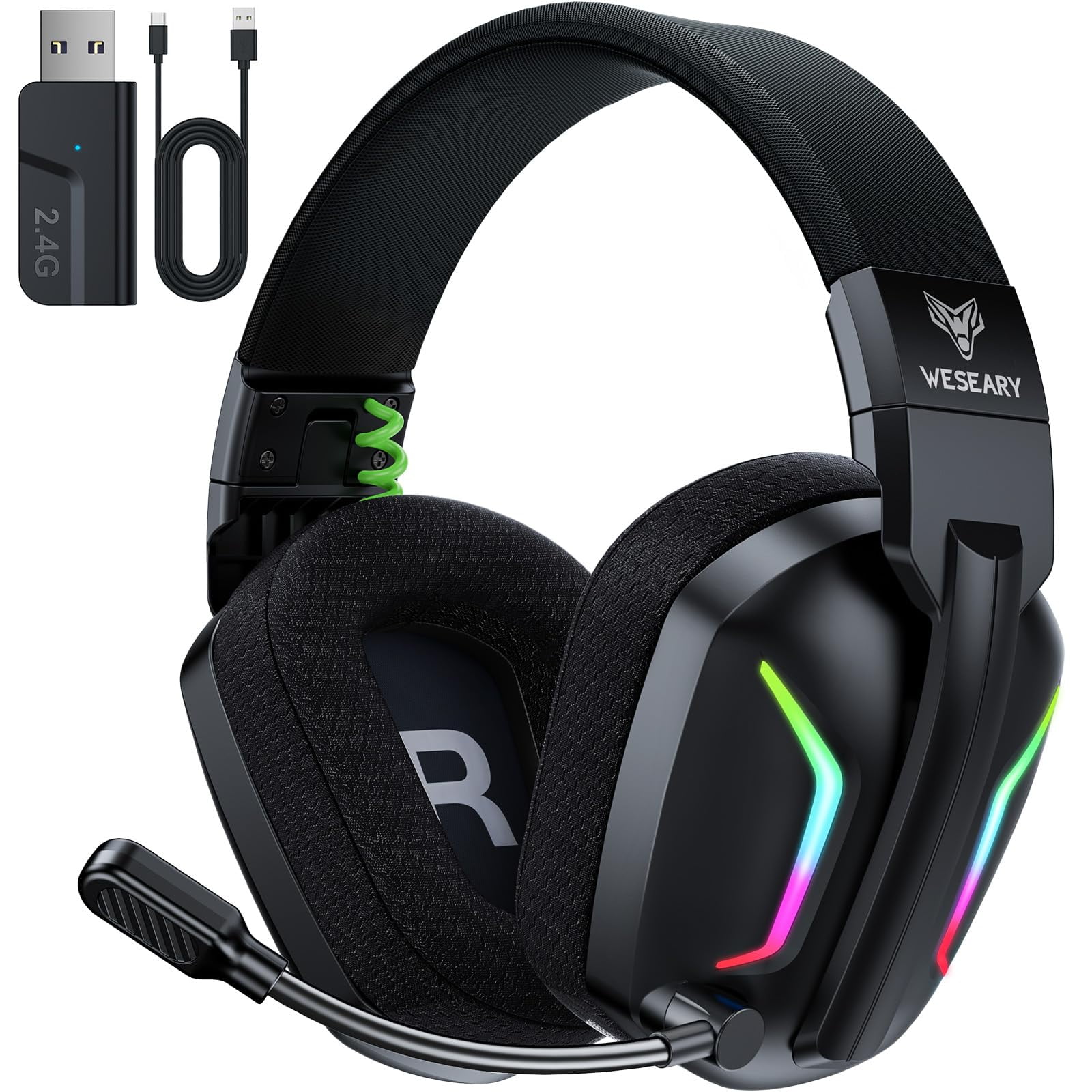 Auriculares Inalámbricos Para Juegos Weseary Para Pc Ps5 Ps4 Switch Mac