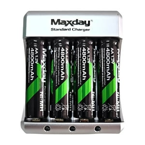 Cargador De Pilas Aa Aaa 9V +4 Batererias Aa Recargables
