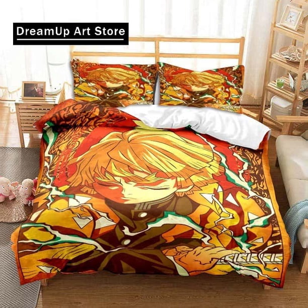 Agatsuma ZenitsuDemon Slayer Bedding Set Bed Set Adult Kid Bedroom Home Textile