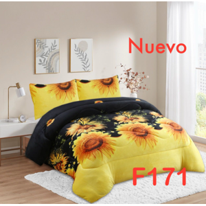 Mundo Shopping - Cobertor Plush Con Chiporro 2 Plazas Color Amarillo Girasol Diseño