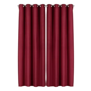 Clems - Pack 2 Cortina Engomada Termica 100% Blackout 140X225 Rojo 140X225