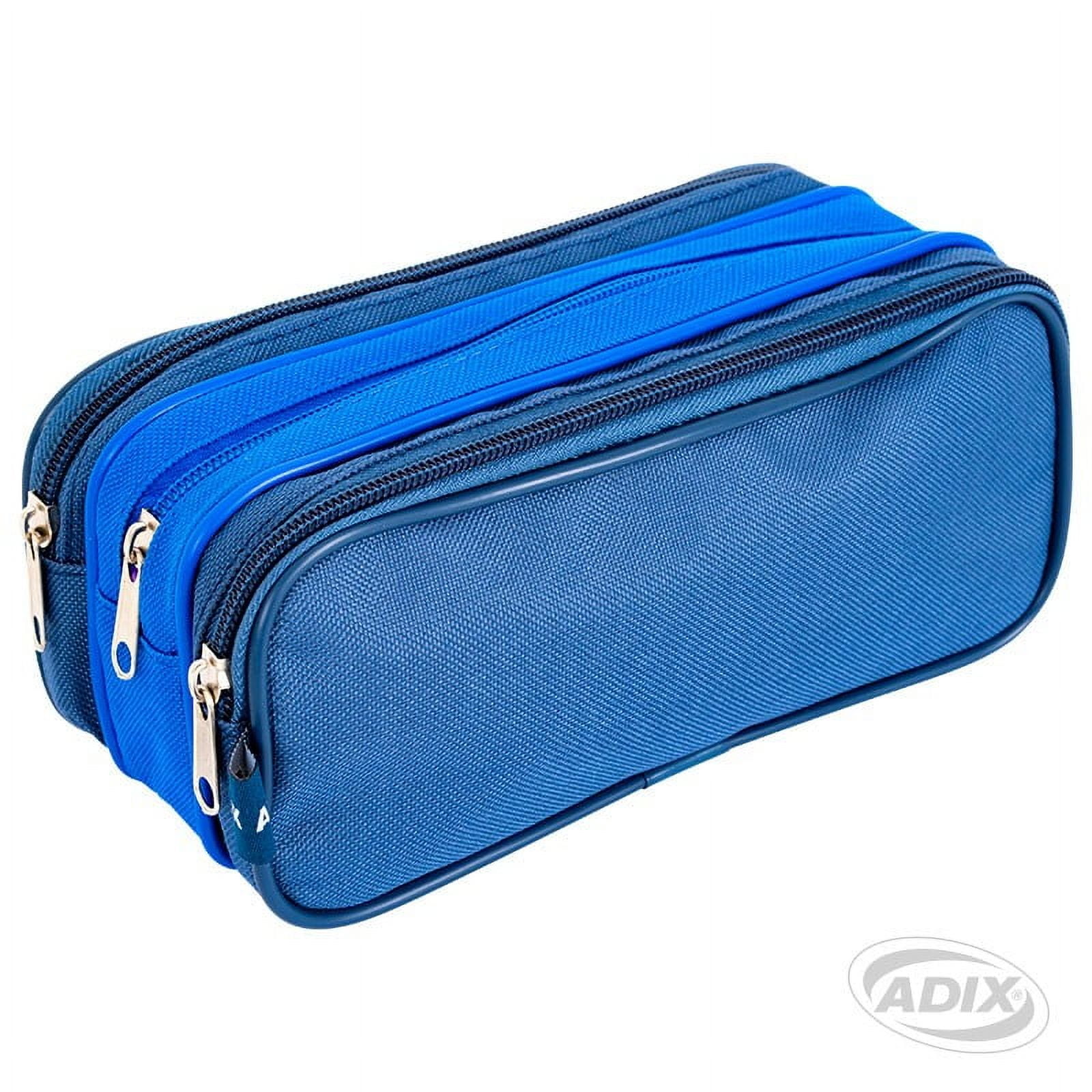 Adix - Estuche Escolar Triple Cierre Azul
