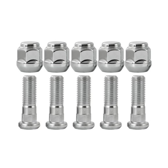 Mysttoo Juego de 10 piezas de tuercas y pernos de rueda M12x1.5 43 mm cromo