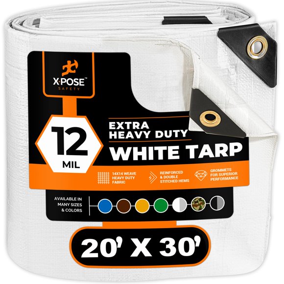Tarp Xpose Safety, polietileno blanco de alta resistencia, 6 x 9 m, 12 mil