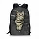 thumbnail image 1 of Black Denim Pocket Cat Student School Bag Kitten Printed Backpack Teenager Daily Casual Backpack Women Men Travel Rucksacks, 1 of 3