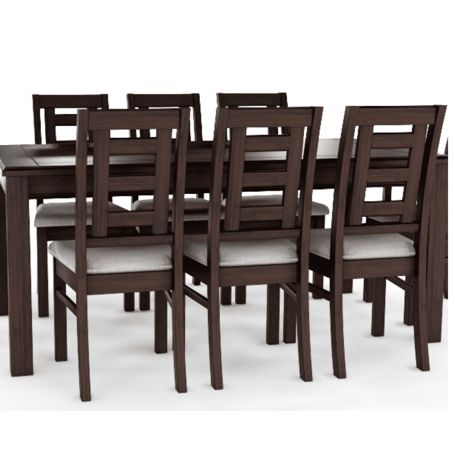 Muebles Insignes - Juego De Comedor Sevilla 8 Sillas Chocolate Mesa Rectangular Madera